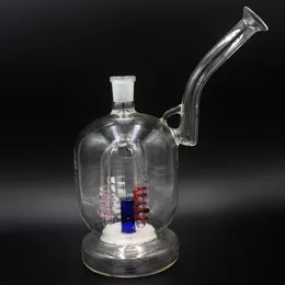 Sand chip Glass Hookahs with 4 Arm Perc 14mm Female joint Water Pipe