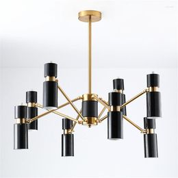 Pendant Lamps Postmodern Metal LED Chandelier Lighting Living Room Decoration Restaurant Kitchen Fixtures Luminaire Avize