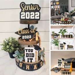 Party Decoration 2022 Graduation Season Square Wooden Pendant Ornament Diy