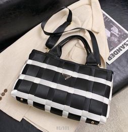 New Woven Nylon Handbag Shopping Bag Shoulder Portable Security Kit Vegetable Basket Big Bags Female Fashion