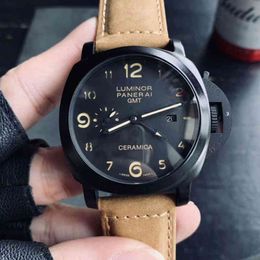 Relógio de luxo relógio militar Pam441 masculino automático mecânico luminoso grande mostrador