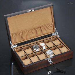 Watch Boxes Top 12 Slots Wood Display Case Luxury And Jewellery Business Gift Brand Wooden Mechanical Storage Box