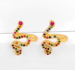 Jewelry Earrings Cubic Zirconia start snake gold color CZ Crystal Ear Clips No Pierced earrings for women Jewellery agqw3g