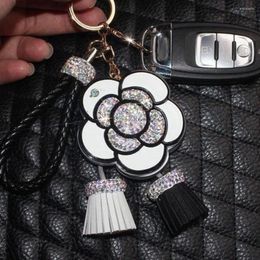 Interior Decorations Handmade Car Keychain Rhinestone Women's Bags Key Ring Pendants Charming Decoration Bling Automobile Accessories For