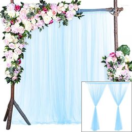 Party Decoration Transparent Backdrop Curtain Nylon Net Gauze Wedding Decorations Po Booth Screen Birthday Blue Arch Background Stand