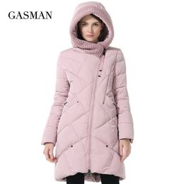 Womens Down Parkas GASMAN Winter Collection Brand Fashion Thick Women Winter Bio Down Jackets Hooded Women Parkas Coats Plus Size 5XL 6XL 1702 220914