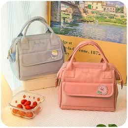 Storage Bags Large Capacity Badge Pin Lunch Bag NylonCloth Insulation Outdoor Picnic Box Cute Food Portable Thermal