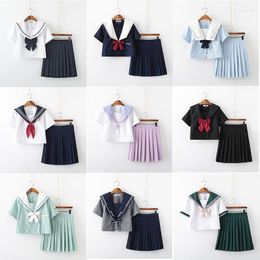 Clothing Sets Sales Japanese School JK Uniform 2022 White Girls Class Navy Sailor Uniforms Students Clothes Anime Cosplay Suits XXL