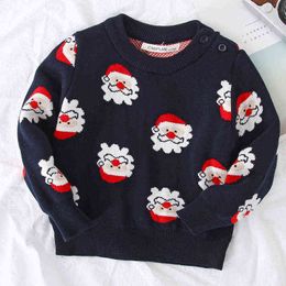 Christmas Knitted Clothes Casual Loose New Year Kids Sweater Baby Girls Boys Pullover Tops 0913