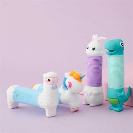 UPS Decompression Toy fidget anti Stress Relieve tube toys changeable animal Squeeze tubes childrens kids DIY unicorn sheep dinosaur rabbit plaything gifts