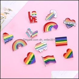 Pins Brooches Rainbow Lgbt Brooch Cartoon Heart Flag Sheep Enamel Pins Lesbians Gays Pride Badge Lover Clothes Lapel Pin Gift 1407 D Dhwhr