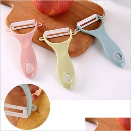 Fruit Vegetable Tools 3 Colours Creative Dual Fruit Vegetable Peeler Jienne Cutter Kitchen Gadgets Stainless Steel Sharp Potato Carro Dh1Fu