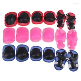 Knee Pads 6pc/set Elbow Bicycle Skateboard Ice Skate Roller Protector For Adult Kids Gift Adjustable Skating Protective Gear Set