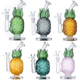 hookahs pineapple glass bong percolator glass water bongs bubbler shisha with 14mm bowl Smoking Water Pipes Dab Rig
