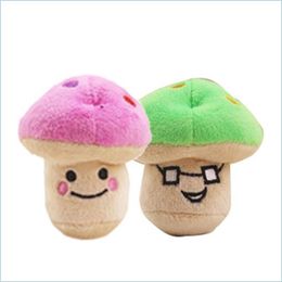 Dog Toys Chews Plush Dog Toy Creative Mushroom Shape Bite-Resistant Pet Chew Squeaky Toys Supplies Favours Drop Delivery 2021 Home Gar Dhhoy