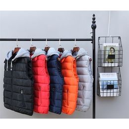 Mens Down Parkas mens and womens autumn winter waistcoat jacket hood down youth thermal vest 220914