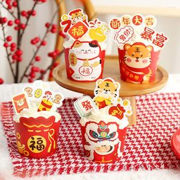 Festive Supplies 50pcs/Lot Year Cupcake Paper Muffin Cup Oil-Proof For Pastry Cake Kit Spring Festival Favours