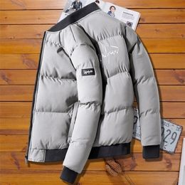 Mens Down Parkas Winter Warm Thick Parkas Jacket Men Solid Windbreaker Turndown Collar Bomber Jackets Male Casual Outwear Coat Clothing 220914