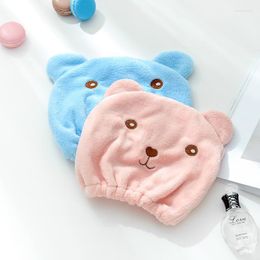 Berets 1Pcs Cartoon Cute Bear Shower Cap Microfiber Hair Turban Quick Dry Hat Wrapped Towel Bathing Bathroom