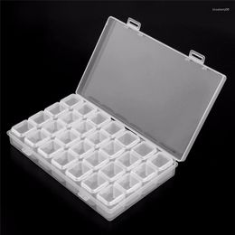 Nail Art Kits 28 Grids Empty Decoration Storage Case Glitter Rhinestone Crystal Beads Accessories Container Tool Clear