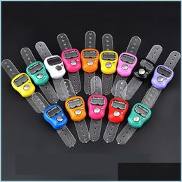 Counters Mini Hand Hold Band Tally Counter Lcd Digital Screen Finger Ring Electronics Head Count Buddha Electronic Counters Mticolor Dhhon