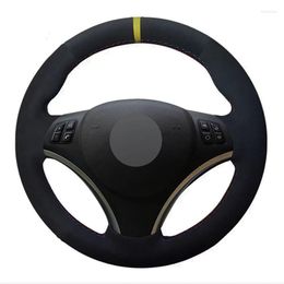 Steering Wheel Covers Car Cover Soft Black Genuine Leather Suede For M Sport 1 Series E87 E81 E82 E88 120i 130i 120d X1 E84