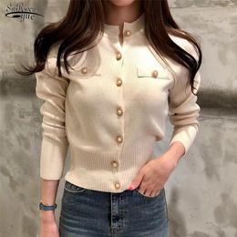 Women's Knits Tees Fashion Knitted Cardigan Sweater Women Autumn Long Sleeve Short Coat Casual Korean Single Breasted Slim Top Pull Femme 17375 220914