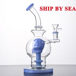 Unique Ball Style Hookahs Skull Showerhead Perc Bongs 9 Inch Heady Glass Water Pipes Thick Pyrex Glass Dab Rigs 14mm Joint Smoking Accessories SHIP BY SEA