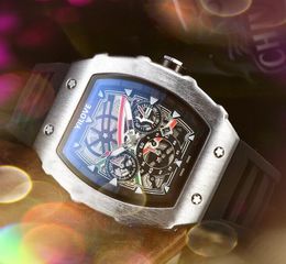 Lowest Price Popular Quartz Chronograph Mens Wristwatch Iced Out Hip Hop Rubber Strap Sports Men USA Europe Bracelet Watches