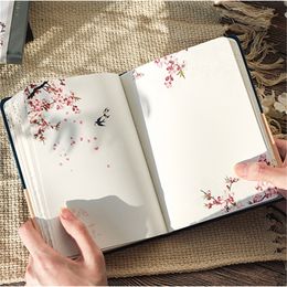 Notepads Colour Inside Page Notebook Chinese Style Creative Hardcover Diary Books Weekly Planner Handbook Scrapbook Beautiful Gift 220914