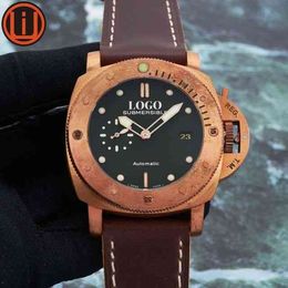 Relógio de designer relógios de luxo para homens relógio de pulso mecânico movimento 47mm bronze pam designerpaner pqn5