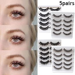 False Eyelashes 5 Pairs/box Russian DD Curl Volumes Bushy Cross Natural Lashes Extensions Eye Makeup