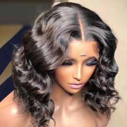 Real Human Hair Body Wave Wig 13x4 Lace Front Wigs Brazilian Remy 150% Density With Baby Pre Plucked Natural Colour