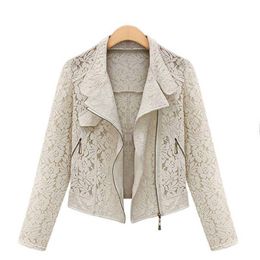 Women's Jackets Lace Biker Autumn Brand High Quality Full Outwear Leisure Casual Short Metal Zipper FREE SHIP 220915