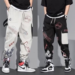 Men's Pants Spring and Autumn Cargo Man Fashion Hip Hop Casual Loose Korean Drawstring Joggers Sweatpants 220914