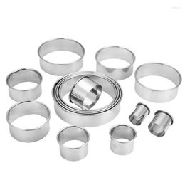 Baking Moulds 14Pcs Stainless Steel Round Cookie Cake Cutter Mold Set Pastry DIY For Salad Rings Mousse Tool