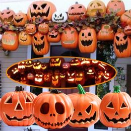 Decorative Objects Figurines Pumpkin Lights Halloween LED Lamp Jack-O-Lantern Large Flashing Ghost Festival Glowing Pumpkins Room Garden Decoration 220914