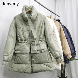 Women's Down Parkas Janveny Winter Women Lightweight 90% White Duck Down Coat Thick Warm Long Sleeve Loose Puffer Jacket Pocket Snow Parkas 220913