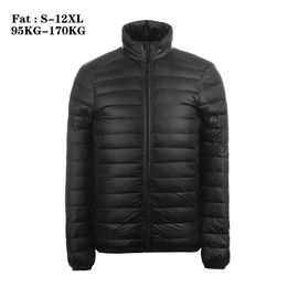 Mens Down Parkas Oversized 11XL 12XLMens Spring Ultra Light Down Jacket Men Warm Stand Collar Short Lightweight Packable Down Casual Coats 220914