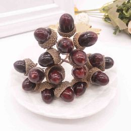 Faux Floral Greenery 6Pcs New Artificial Flower Pine Pits Cone Bouquet For Wedding Christmas Decoration Diy Handmade Wreath Gift Scrapbook Accessories J220906