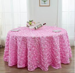 Wedding Decorations 1.2m in diameter Blush Pink 3D Rose Flowers Table Cloth for Party Cake Tablecloth