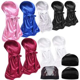 Berets 2022 Velvet Durag Hair Accessories Bonnet Satin Breathable Turban Cap Headwrap Hats For Fedoras Beanie Hat Adults