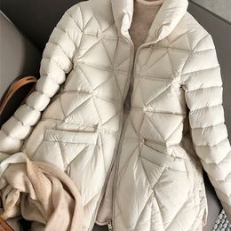 Womens Down Parkas Fitaylor Winter Light Down Short Jacket Women 90% White Duck Down Warm Coat Ladies Stand Collar Casual Loose Solid Color Outwear 220914