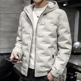 Mens Down Parkas Autumn Winter Mens CottonPadded Jacket Coat Clothing Hooded Thick Slim 220914