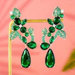 Dangle Earrings GODKI Famous Flowers Charms Waterdrop Trendy Women Cubic Zircon Drop Earring For Wedding Party Accessories