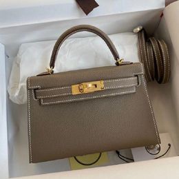 9A top high quality bag handmade bees wax line designer luxury lady crossbody handbag original imitation classic epsom leather 19CM mini Fashion shoulder gift box