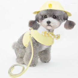 Dog Collars Harness Vest Pet Leash Lead Hat Cap Puppy Costume Apparel Outdoor Travel Clothes Yorkie Pomeranian Bichon Clothing