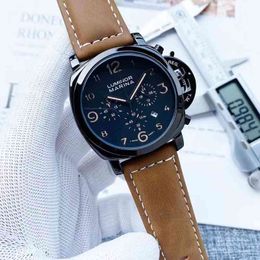 Designer Watch Same Mens High-end Atmosphere Versatile Student Handsome Multifunctional Leatherpaner Watch 86sr