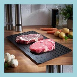 Other Kitchen Tools Kitchen Defrost Meat Frozen Food Safety Tool Rapid Miracle Fast Defrosting Tray Plate Thaw In Minutes Drop Delive Dh16D