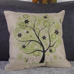 Pillow Various Case Composite Linen Cover Colourful Trees 42x42cm Home Decor Sofa Car Seat Throw